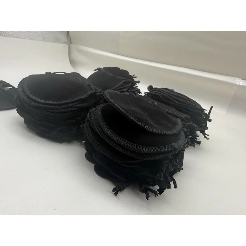 100 pcs Small Black Velvet Jewelry Gift Favors Party String Bag Pouch 2.5